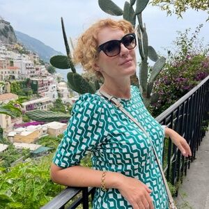 Boden Cotton dress green white